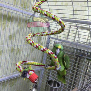 中大型鹦鹉攀爬绳秋千玩具棉绳玩具螺旋总长约1.6m直径约2cm