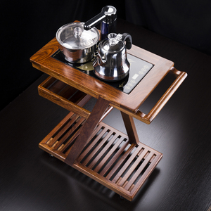汇享 花梨茶水柜实木茶桌边柜小茶几电茶炉支架茶车茶台茶盘茶海