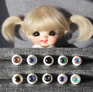 【STODOLL】ob11娃娃玻璃眼珠bjd粘土娃sd眼睛10mm带柄配件配饰