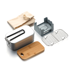 TILLAK户外日式露营饭盒套装便携铝制便当盒铝饭盒煮锅煮饭神器