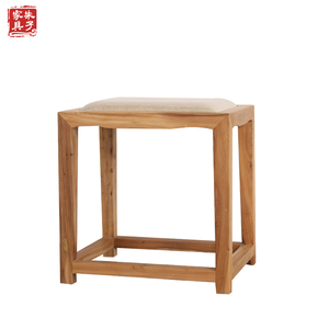 老榆木方凳纯实木茶凳中式免漆凳子茶桌椅禅意家具矮凳休闲小方凳