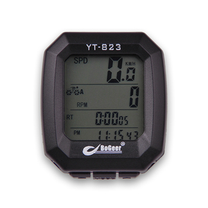博格尔823码表公路自行车山地车骑行码表四屏显示带夜光温度码表