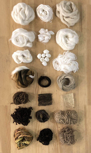 大麻纤维天然植物材料艺术设计面改面料再造手工湿毡纺纱创意材料