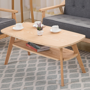 北欧风格茶几小户型出租房简约长方形双层实木创意客厅简易小桌子