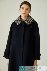 DAKS高端女装韩国正品代购22冬款连帽羊毛毛呢大衣DLCO2DV02 2色