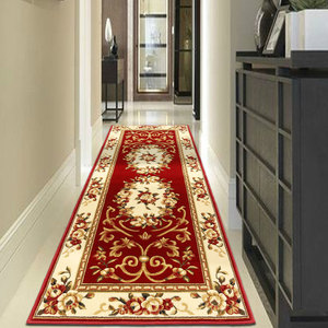走廊地毯过道门厅地垫厨房卧室床边手工剪花加厚欧式小长条毯家用