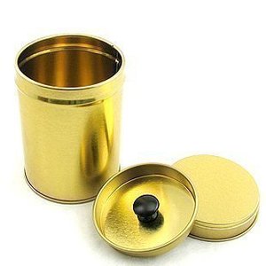 内盖茶叶罐子 金色茶叶罐小圆罐 密封金属铁盒 茶包装茶叶盒铁罐