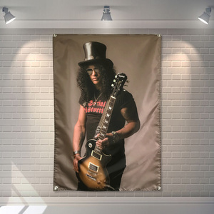 枪花吉他手SLASH摇滚酒吧琴行工作室房间客厅直播背景墙装饰挂布