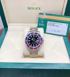 二手正品Rolex 劳力士GMT格林尼治系列后钻红蓝圈男士自动机械表