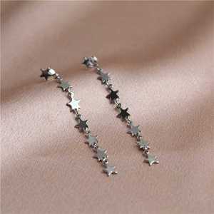 韩版新款长款五角星亮晶晶简约大气潮流个性时尚女耳坠耳饰品