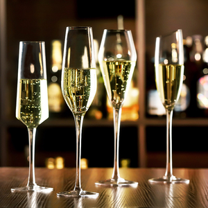 水晶香槟杯套装 起泡酒杯6只白葡萄酒杯一对高脚杯家用鸡尾酒杯子