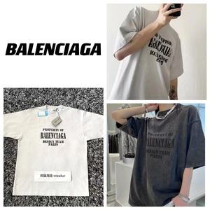 现货！Balenciaga/巴黎世家 22SS PARIS水洗字母logo宽松短袖t恤