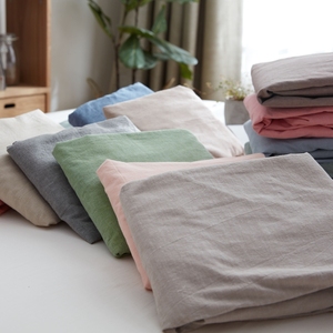 月光家纺水洗棉单人双人床笠单件简约全棉纯色床单床罩单品1.8米