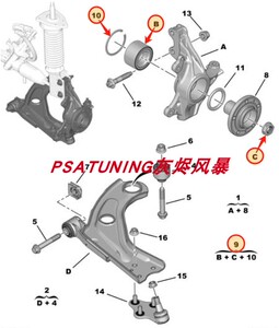 【法国】15款17款C4毕加索 C4B78 前后车轮轴承 轮毂 总成bearing