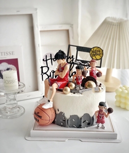 蛋糕装饰摆件 樱木花道灌篮高手 篮球赛烘焙创意场景蛋糕装饰配件