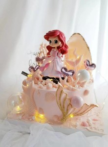 蛋糕装饰  新款人鱼公主美摆件 鱼尾模具生日蛋糕派对甜品台装扮