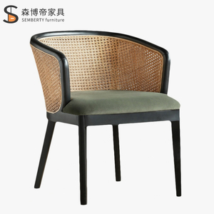 新中式餐椅酒店大堂工程接待扶手靠背椅餐厅咖啡厅包厢配套餐桌椅