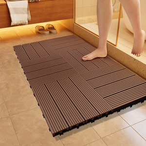 户外塑木地板淋浴地台室外生态防腐木阳台卫生间浴室防滑拼接地垫