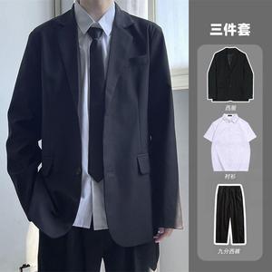 dk制服小西装男套装垂感正装复古学院风jk情侣西服外套宽松班服