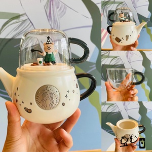 星巴克杯2022环保季咖啡可爱创意魔法小熊马克陶瓷玻璃喝水杯茶壶