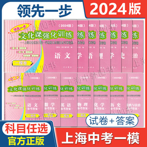 2024年上海中考一模卷全套语文数学英语物理化学历史道德与法治试卷领先一步文化课强化训练初三九年级摸考试卷子一模卷上海2023