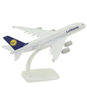 仿真实心合金飞机模型空客A380德国汉莎航空客机礼品摆件18厘米