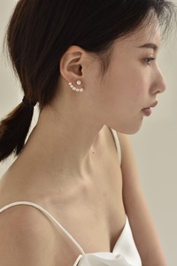 超仙小巧扇形珍珠耳环女气质锆石可调节夏天清新钉个性网红耳坠