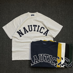 WCIB现货NAUTICA JAPAN Arch Logo字母刺绣重磅宽松半袖短袖T恤