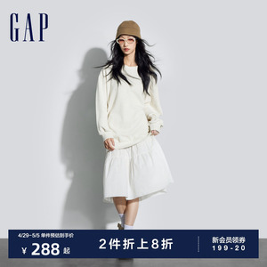 Gap女装2024春季新款纯棉柔软卫衣可拆卸连衣裙一衣两穿430372