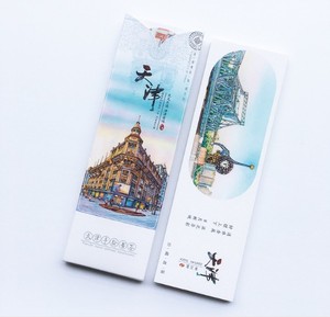 天津手绘书签城市风景卡片纸质工艺纪念商务礼品送老外游客贺卡