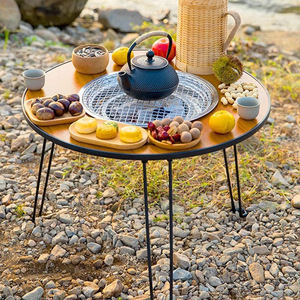 围炉桌煮茶折叠围炉桌子烤火炉家用室内取暖盆茶罐烤茶煮茶烧炭炉