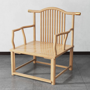 新中式原木圈椅茶椅实木餐椅客厅主人靠背椅子围椅官帽太师椅茶室