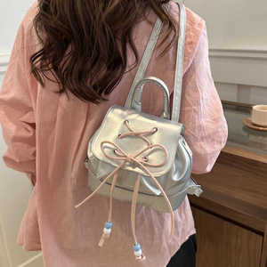 韩国少女双肩包包女士2024新款潮时尚学院风背包手提水桶包旅行包
