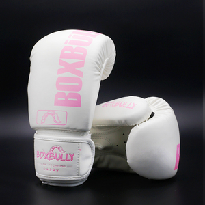 BOXBULLY男女成人儿童拳击手套男孩散打搏击沙袋拳套HJD011白粉色