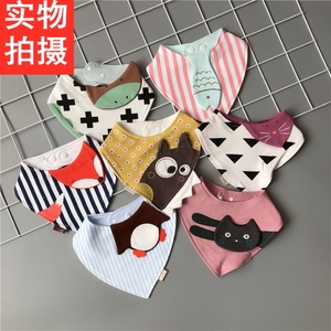 韩国精品童装婴幼儿中小童男女宝宝时尚立体卡通围嘴动物款口水巾