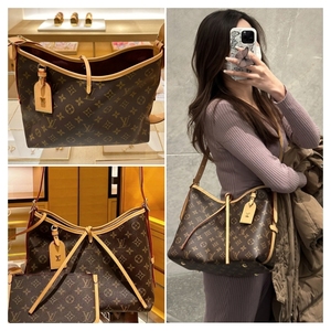 LV/路易威登女包新款老花子母包CARRYALL托特购物袋单肩包M46203