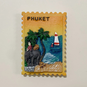 泰国普吉岛海滩邮票立体冰箱贴磁力贴世界城市旅游纪念品礼物磁贴