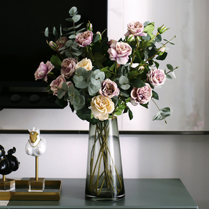 奥斯丁玫瑰仿真花束北欧轻奢客厅餐桌装饰花艺假花摆件插花绢花