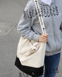 日本杂志潮牌斜跨包学生单肩帆布包女休闲帆布袋百搭购物袋环保袋