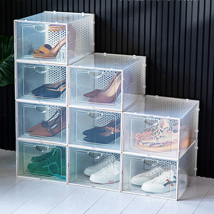 义乌市嘉迪塑料制品厂大号双框塑料透明鞋盒亚马逊热卖折叠收纳盒
