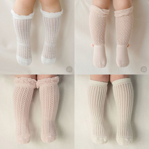 韩国女宝宝薄袜子夏薄款女婴儿中筒袜网眼婴幼儿公主袜女童长袜子