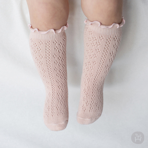 韩国女宝宝薄袜子夏薄款女婴儿中筒袜网眼婴幼儿公主袜女童长袜子