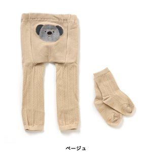 现货  日本本土采购男女宝宝超级可爱大屁屁打底裤长裤+袜子