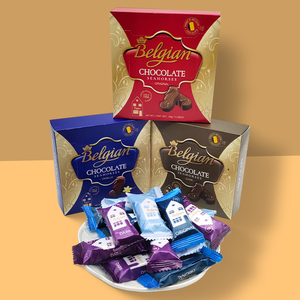 比利时进口Belgian白丽人海马形榛仁香草牛奶黑巧克力45g盒装喜糖