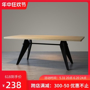北欧新中式餐桌长桌咖啡桌椅实木餐桌办公桌会议桌休闲桌椅电脑桌
