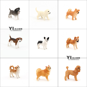 仿真认知动物犬类模型宠物狗萨摩小狗崽金毛法斗日本柴犬玩具摆件