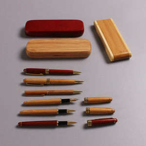 竹笔 竹子水笔/中性笔笔芯 竹制钢笔 竹笔盒套装 圆珠笔笔芯