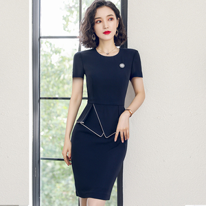 艾尚臣2022夏季新款韩版女装气质职业连衣裙显瘦OL正装工作服裙子