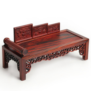 红木雕贵妃床微缩家具模型 实木质明清微型卧榻椅仿古工艺品摆件
