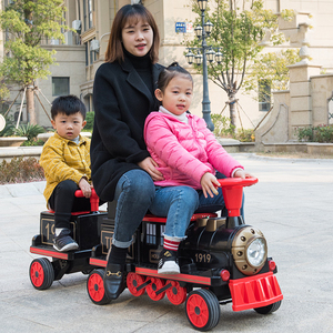 小火车电动车儿童四轮遥控车子可带坐大人小孩玩具汽车婴儿宝宝车